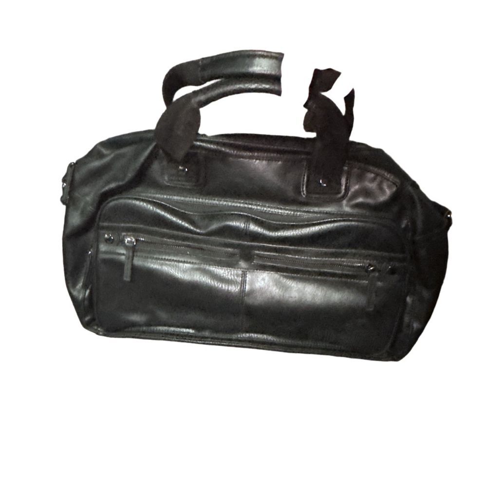 ALDO Black Duffel Bag Mens Weekender Travel Gym Overnight Carry On Bag OS